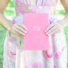 Velvet vow book hot pink gold foil summer southern weddings
