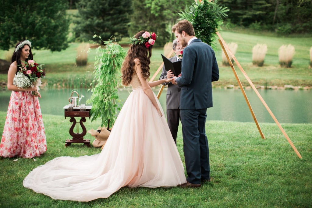 West Virginia Wedding Story Writer Photographer Jasmine White blush wedding dress