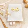 toast booklet in gold foil