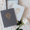Wedding Story Writer Custom Vow Book in white Gray Linen