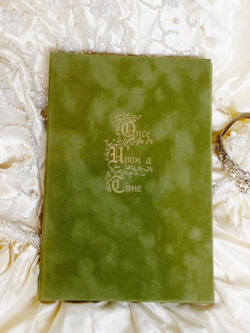 Green velvet vow book fairytale weddings