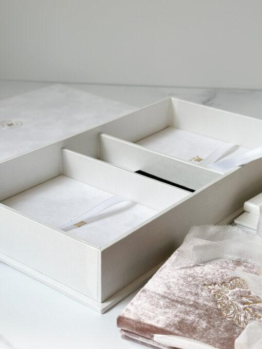 Three compartment luxury wedding storage box, heirloom